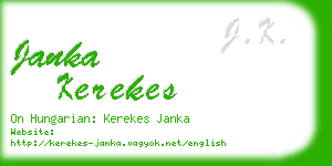 janka kerekes business card